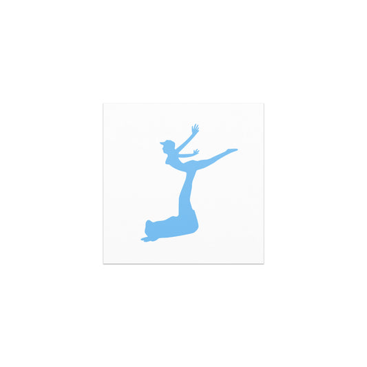 Air Jordon Logo of a man holding a woman in blue on a white background car magnet.