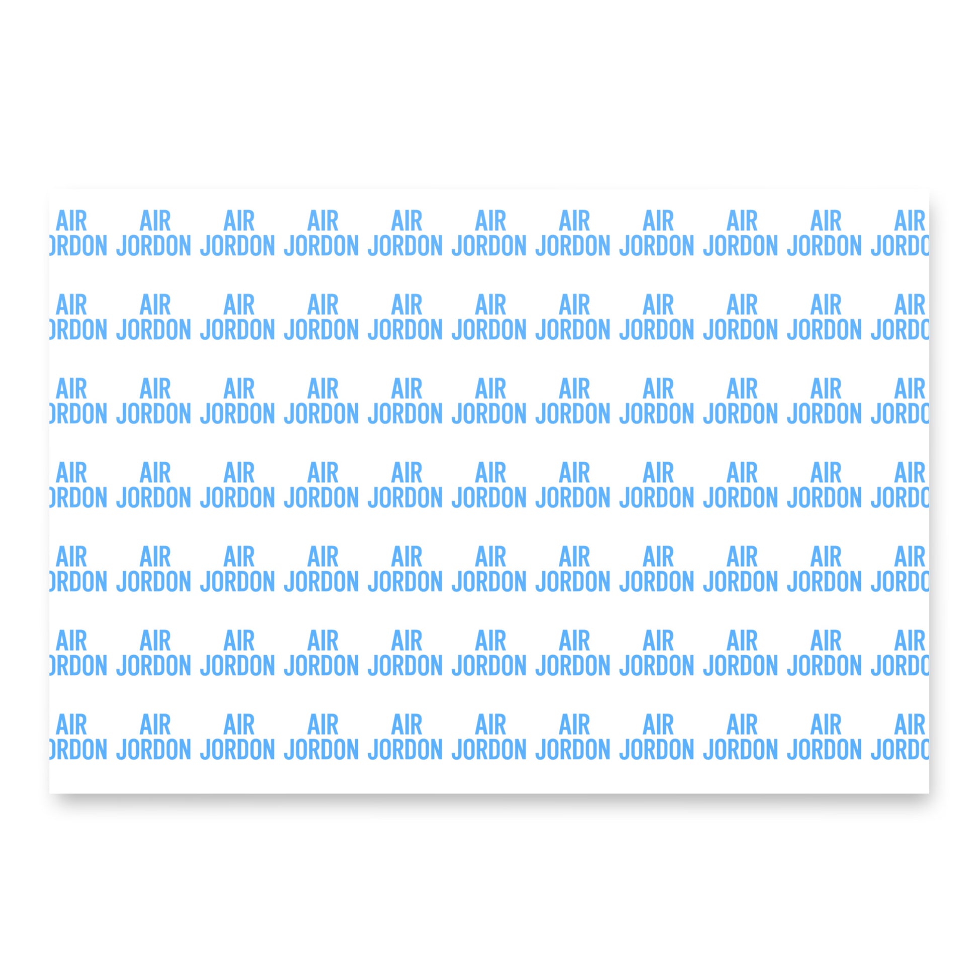 Air Jordon logo repeating on white wrapping paper.